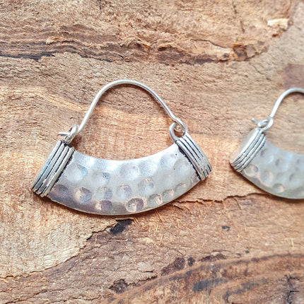 Petites Poids Lourds Boucles D'oreilles Argent Aztèque Martelé Ethnique / Bohème Yoga Boho Rustique Gypsy Hippie Tribal Bohemian style