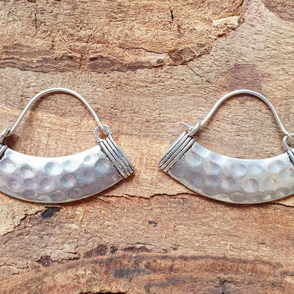 Petites Poids Lourds Boucles D'oreilles Argent Aztèque Martelé Ethnique / Bohème Yoga Boho Rustique Gypsy Hippie Tribal Bohemian style