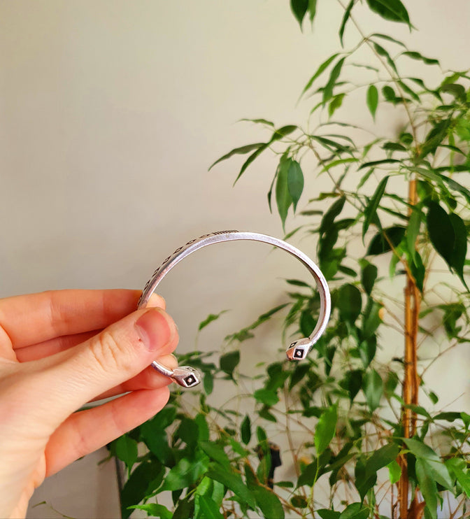 Silver Aztec Bracelet / Bangle / Cuff / Unisex / Boho / Ethnic / Rustic / Bohemian / Hippie / Gypsy / Geometric /