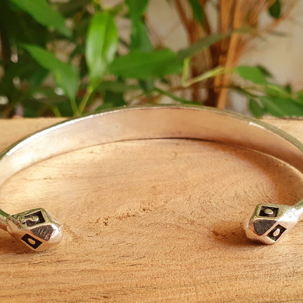 Silver Aztec Bracelet / Bangle / Cuff / Unisex / Boho / Ethnic / Rustic / Bohemian / Hippie / Gypsy / Geometric /