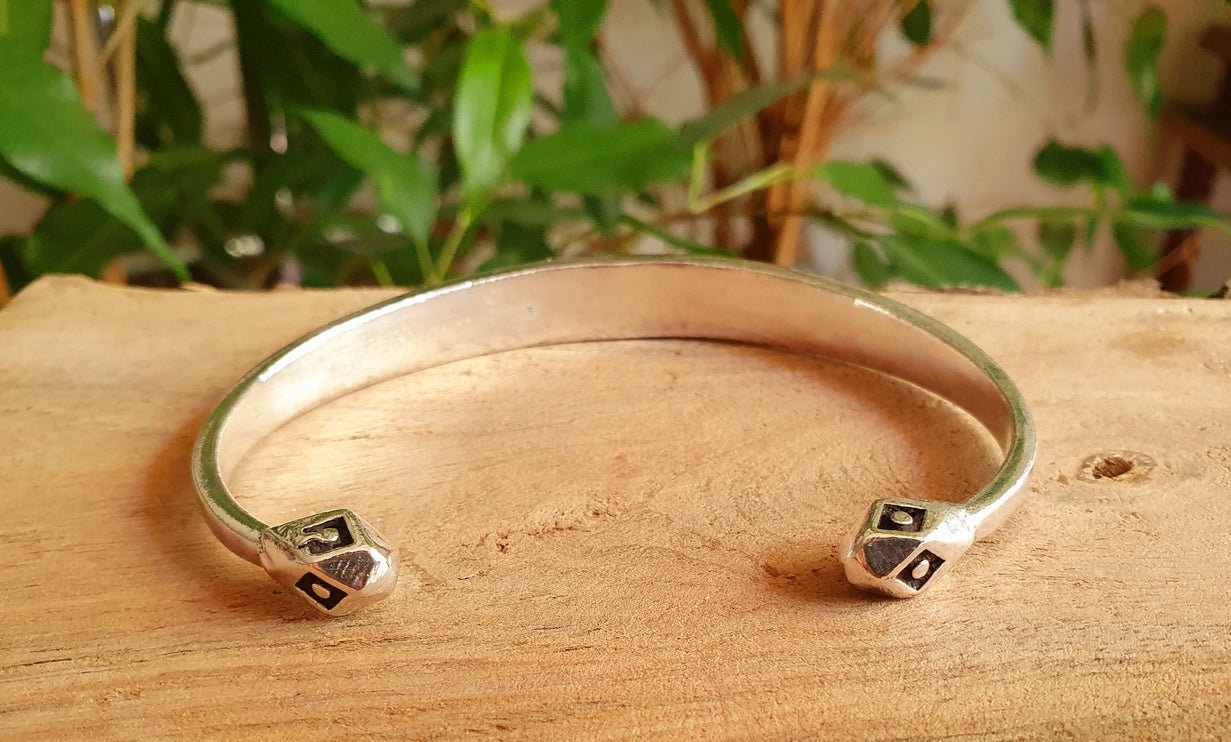 Silver Aztec Bracelet / Bangle / Cuff / Unisex / Boho / Ethnic / Rustic / Bohemian / Hippie / Gypsy / Geometric /