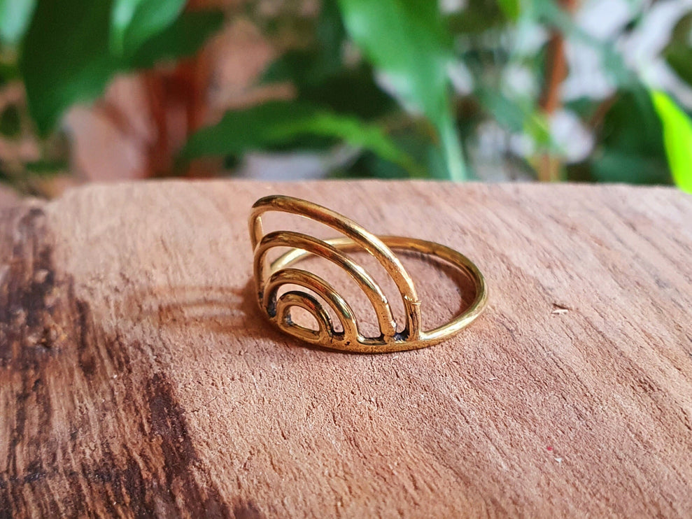 Rainbow Brass Ring / Boho / Bohemian / Psy / Rustic / Tribal / Gypsy / Festival / Healing / Festival 