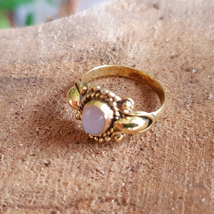 Ethnic style Brass & Rose Quartz / Boho / Bohemian / Psy / Rustic / Tribal / Gypsy / Festival / Healing / Festival 