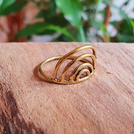 Rainbow Brass Ring / Boho / Bohemian / Psy / Rustic / Tribal / Gypsy / Festival / Healing / Festival 