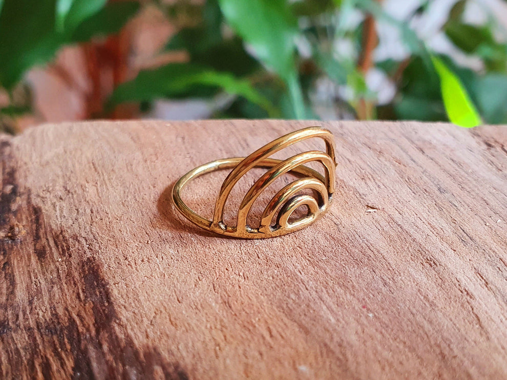 Rainbow Brass Ring / Boho / Bohemian / Psy / Rustic / Tribal / Gypsy / Festival / Healing / Festival 