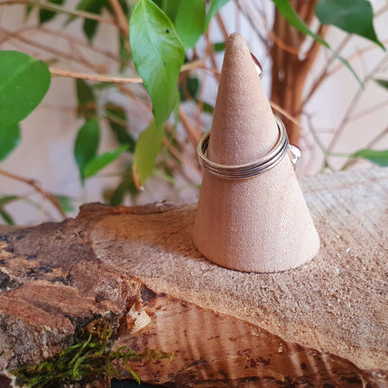 Bague Cornaline Argent / Ajustable / Spirale / Zodiaque / Ethnique / Rustique / Hippie / Tribal / Gypsy / Boho