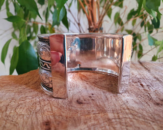 Floral Silver Cuff Bracelet / Tribal / Unisex / Celtic / Boho / Ethnic / Rustic / Bohemian / Gypsy / Cosplay / Costume