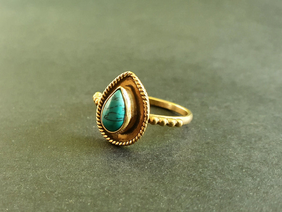 Ethnic style Brass & Turquoise / Boho / Bohemian / Psy / Rustic / Tribal / Gypsy / Festival / Healing / Festival 