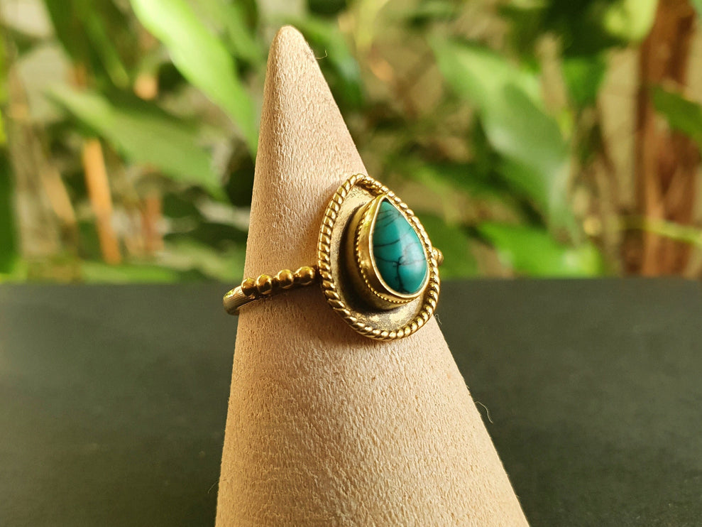 Ethnic style Brass & Turquoise / Boho / Bohemian / Psy / Rustic / Tribal / Gypsy / Festival / Healing / Festival 