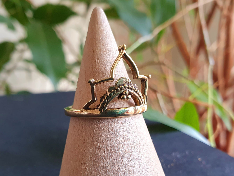 Ethnic style Gold Ring / Boho / Hippie / Coachella / Brass / Bohemian / Psy / Rustic / Tribal / Gypsy / Festival / Healing / Festival 