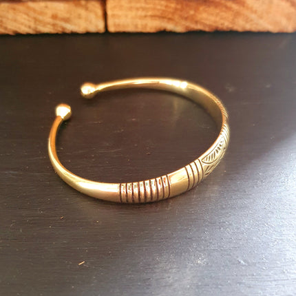 Bracelet Aztèque Touareg / Bracelet Homme Taille Grande / Laiton / Mixte / Manchette / Rustique / Ethnique / Bohème / Bijou / Réglable /