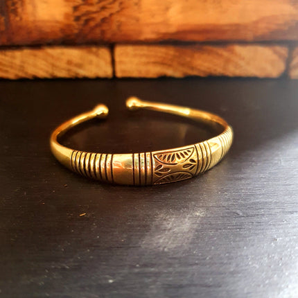 Bracelet Aztèque Touareg / Bracelet Homme Taille Grande / Laiton / Mixte / Manchette / Rustique / Ethnique / Bohème / Bijou / Réglable /