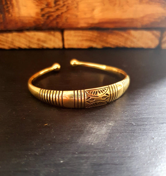 Bracelet Aztèque Touareg / Bracelet Homme Taille Grande / Laiton / Mixte / Manchette / Rustique / Ethnique / Bohème / Bijou / Réglable /