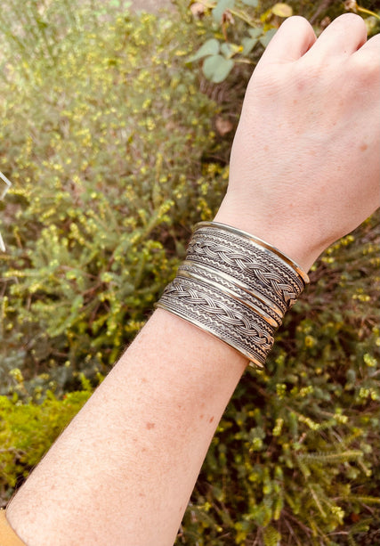 Manchette Celtique / Argent / Tribal / Nordique / Rustique / Ethnique / Bohème / Homme / Bijou / Réglable / Mixte