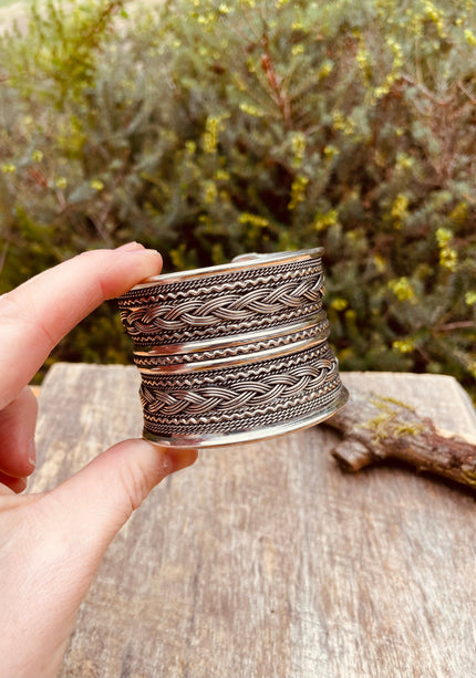 Manchette Celtique / Argent / Tribal / Nordique / Rustique / Ethnique / Bohème / Homme / Bijou / Réglable / Mixte