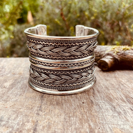 Manchette Celtique / Argent / Tribal / Nordique / Rustique / Ethnique / Bohème / Homme / Bijou / Réglable / Mixte