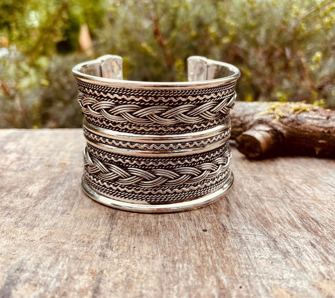 Manchette Celtique / Argent / Tribal / Nordique / Rustique / Ethnique / Bohème / Homme / Bijou / Réglable / Mixte