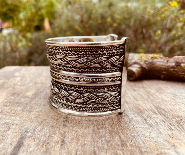 Manchette Celtique / Argent / Tribal / Nordique / Rustique / Ethnique / Bohème / Homme / Bijou / Réglable / Mixte