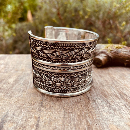 Manchette Celtique / Argent / Tribal / Nordique / Rustique / Ethnique / Bohème / Homme / Bijou / Réglable / Mixte
