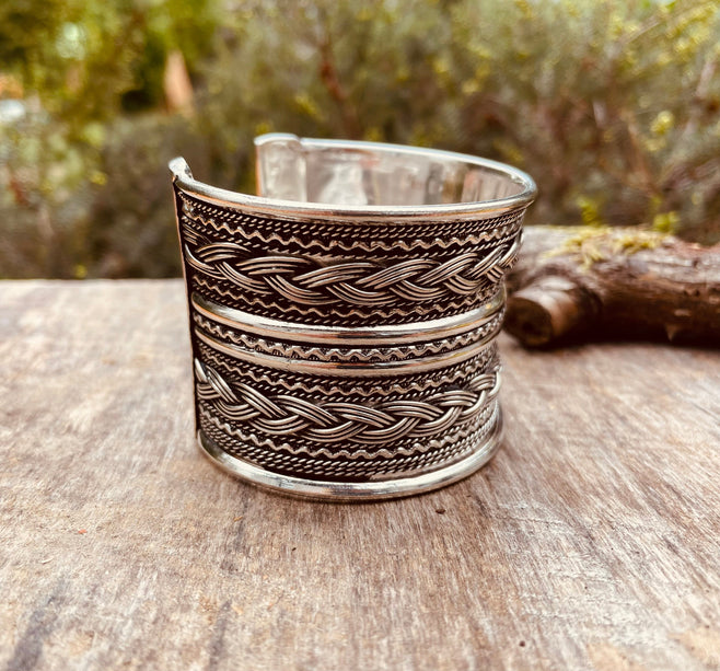 Manchette Celtique / Argent / Tribal / Nordique / Rustique / Ethnique / Bohème / Homme / Bijou / Réglable / Mixte