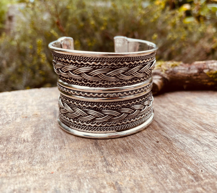 Manchette Celtique / Argent / Tribal / Nordique / Rustique / Ethnique / Bohème / Homme / Bijou / Réglable / Mixte