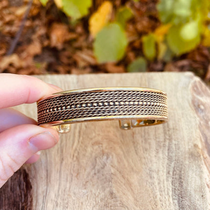 Women's Brass Cuff Bracelet / Boho / Textured / Rustic / Bohemian / Hippie / Gypsy / Jewellery / Adjustable