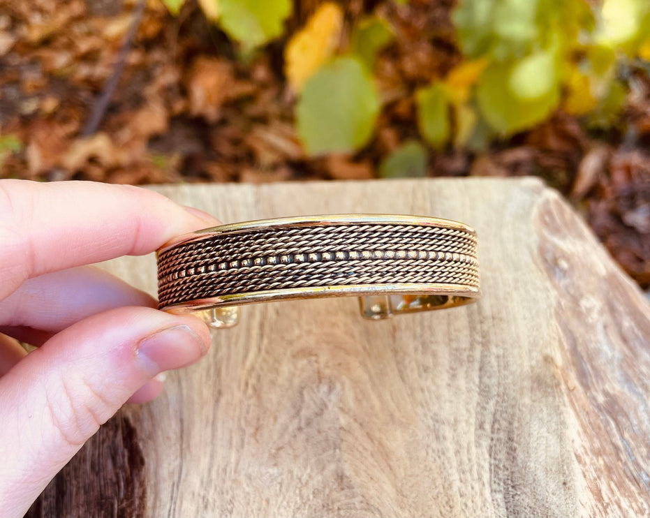 Women's Brass Cuff Bracelet / Boho / Textured / Rustic / Bohemian / Hippie / Gypsy / Jewellery / Adjustable