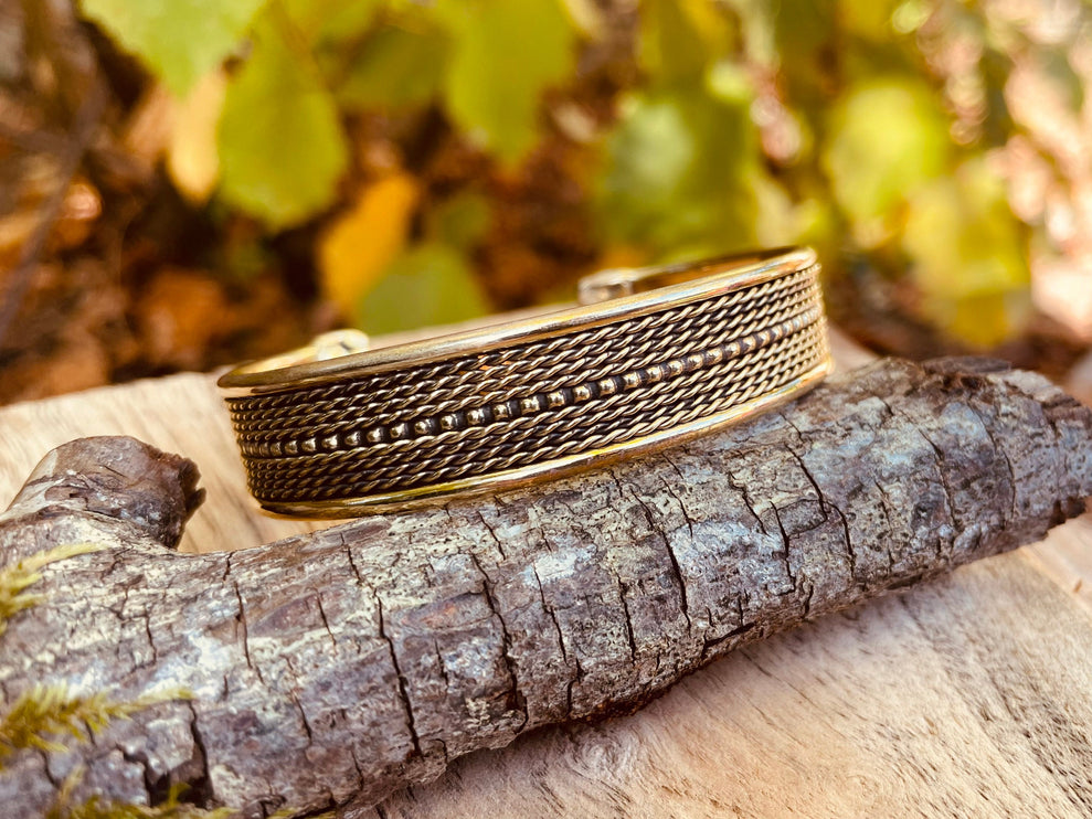 Women's Brass Cuff Bracelet / Boho / Textured / Rustic / Bohemian / Hippie / Gypsy / Jewellery / Adjustable