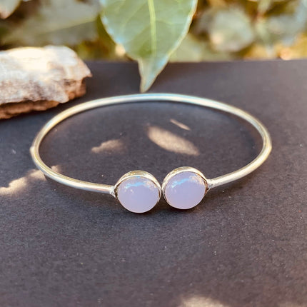 Silver Rose Quartz Bracelet / Minimalist / Rustic / Bohemian / Hippie / Gypsy / Psy / Chic / Jewellery / Body / Adjustable