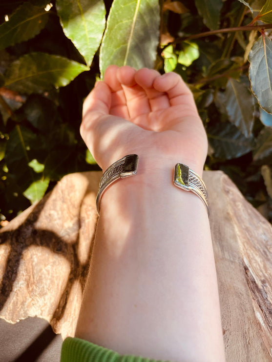 Silver Cuff Bracelet / Unisex / Boho / Ethnic / Rustic / Bohemian / Hippie / Gypsy / Jewellery / Adjustable