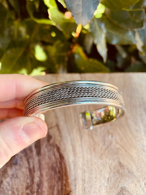 Silver Cuff Bracelet / Unisex / Boho / Ethnic / Rustic / Bohemian / Hippie / Gypsy / Jewellery / Adjustable