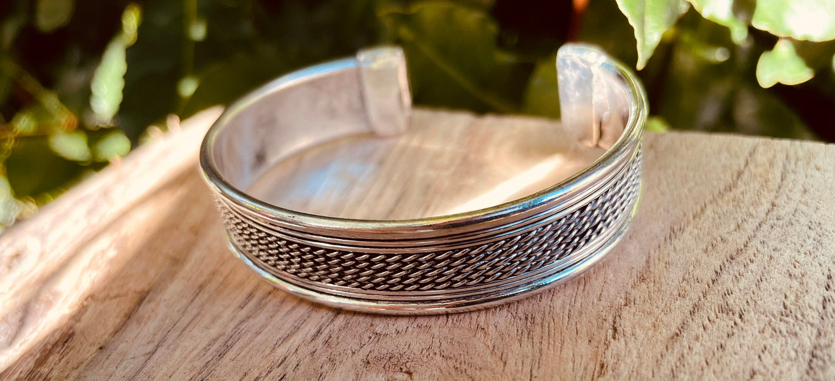 Silver Cuff Bracelet / Unisex / Boho / Ethnic / Rustic / Bohemian / Hippie / Gypsy / Jewellery / Adjustable