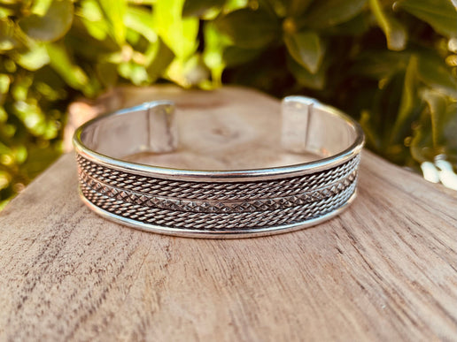 Mens Silver Cuff Bracelet / Boho / Ethnic / Rustic / Bohemian / Hippie / Gypsy / Jewellery / Adjustable