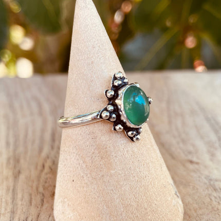 Green Onyx and Silver Ring / Boho / Ethnic / Rustic / Tribal / Gypsy / Festival / Indian / Festival 