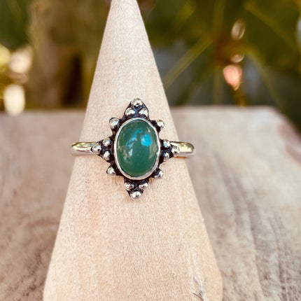Green Onyx and Silver Ring / Boho / Ethnic / Rustic / Tribal / Gypsy / Festival / Indian / Festival 