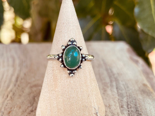 Green Onyx and Silver Ring / Boho / Ethnic / Rustic / Tribal / Gypsy / Festival / Indian / Festival 