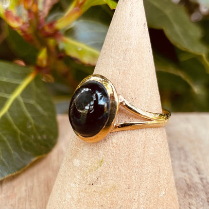 Ethnique Bague Laiton Onyx Noir / Chakra / Boho / Mixte / Bohemian / Rustique / Tribal / Festival / Soigner / Festival / Bijou / Joli