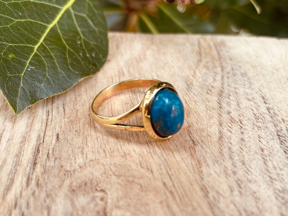 Bague Lapis Lazuli & Laiton / Ethnique / Bohème / Rustique / Festival / Hippie / Tribal / Gypsy / Boho