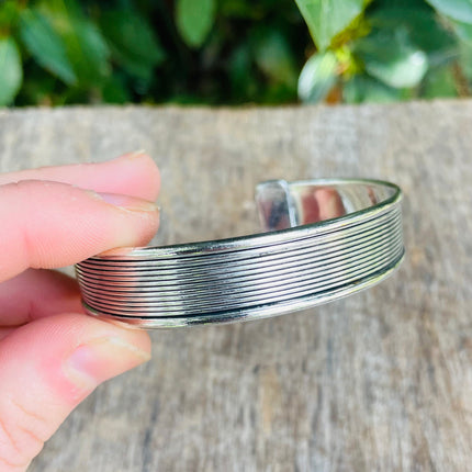 Bracelet Manchette Argent / Mixte / Jonc / Laiton / Rustique / Ethnique / Bohème / Hippie / Gypsy / Chic / Bijou / Réglable / Mixte