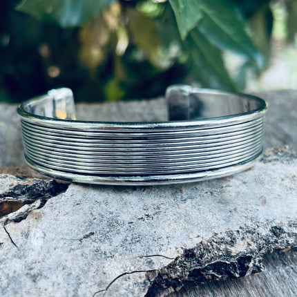 Bracelet Manchette Argent / Mixte / Jonc / Laiton / Rustique / Ethnique / Bohème / Hippie / Gypsy / Chic / Bijou / Réglable / Mixte