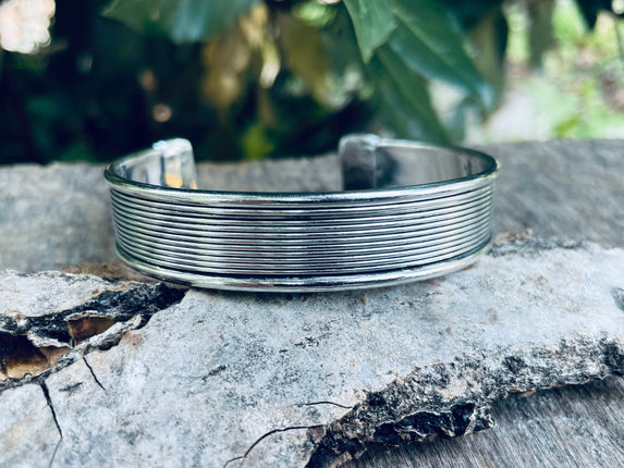 Bracelet Manchette Argent / Mixte / Jonc / Laiton / Rustique / Ethnique / Bohème / Hippie / Gypsy / Chic / Bijou / Réglable / Mixte