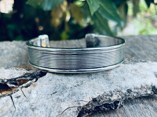 Bracelet Manchette Argent / Mixte / Jonc / Laiton / Rustique / Ethnique / Bohème / Hippie / Gypsy / Chic / Bijou / Réglable / Mixte