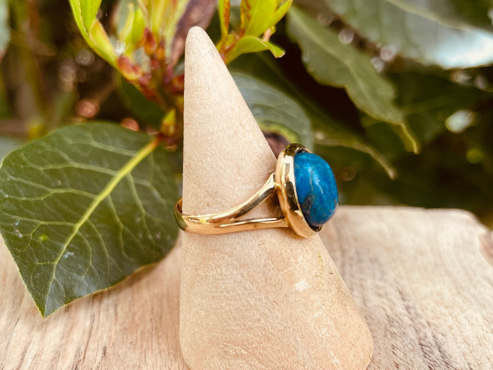 Bague Lapis Lazuli & Laiton / Ethnique / Bohème / Rustique / Festival / Hippie / Tribal / Gypsy / Boho