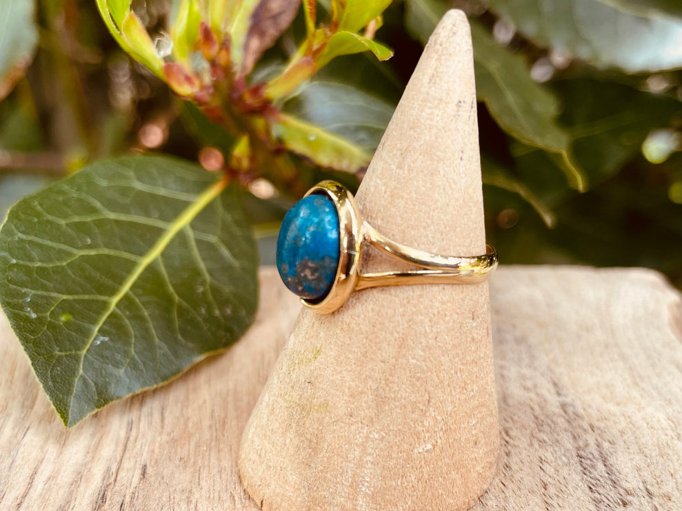 Bague Lapis Lazuli & Laiton / Ethnique / Bohème / Rustique / Festival / Hippie / Tribal / Gypsy / Boho