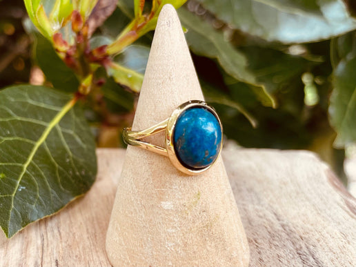 Bague Lapis Lazuli & Laiton / Ethnique / Bohème / Rustique / Festival / Hippie / Tribal / Gypsy / Boho