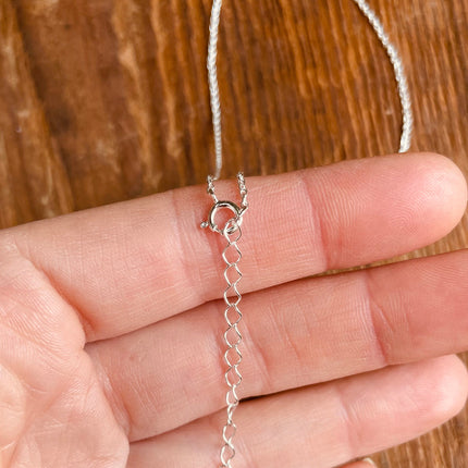 Sterling Silver Necklace Moon Pendant Adjustable Chain / ZIrcon / Delicate / Dainty Jewelery / Modern / Contemporary jewellery / Boho style