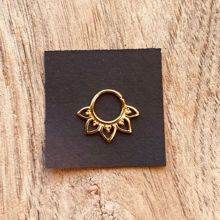 Gold Nose Ring Septum Hoop Sterling Silver 925 , Septum Jewelry, Septum Hoop, Daith Earring, Ethnic Jewellery, Boho, Hypoallegernic