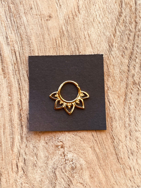 Gold Nose Ring Septum Hoop Sterling Silver 925 , Septum Jewelry, Septum Hoop, Daith Earring, Ethnic Jewellery, Boho, Hypoallegernic