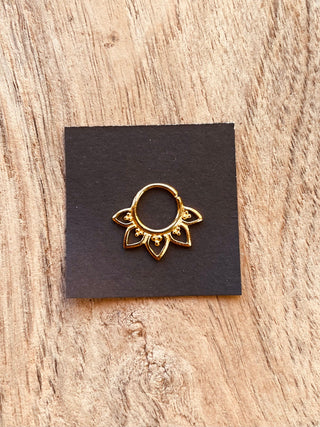Gold Nose Ring Septum Hoop Sterling Silver 925 , Septum Jewelry, Septum Hoop, Daith Earring, Ethnic Jewellery, Boho, Hypoallegernic