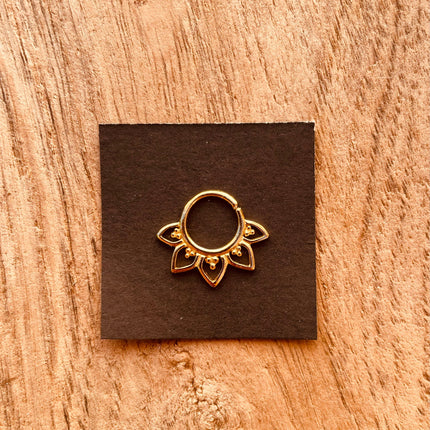 Gold Nose Ring Septum Hoop Sterling Silver 925 , Septum Jewelry, Septum Hoop, Daith Earring, Ethnic Jewellery, Boho, Hypoallegernic